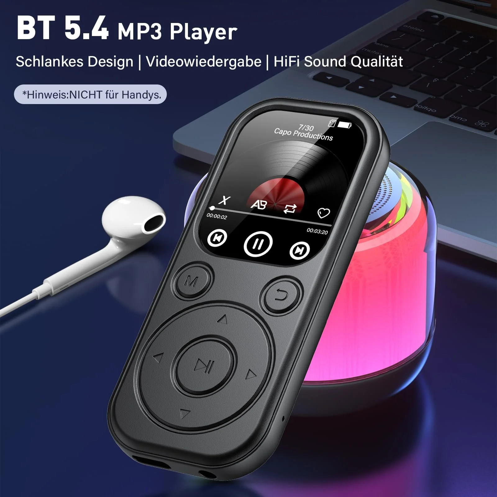 MP3 плеер RWSRW 128GB Bluetooth 5.4 Черный, фото №2