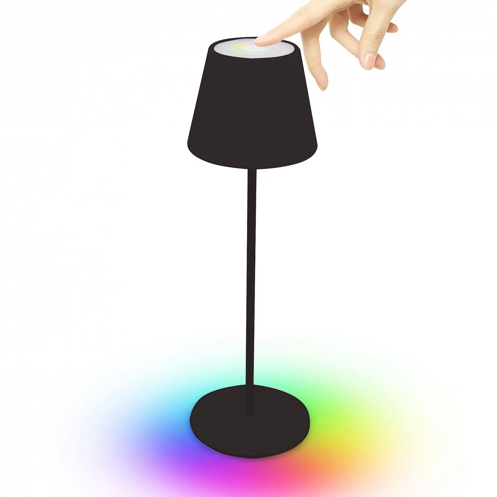 Настільна лампа VELAMP Joséphine LED Touch Dimmer RGB IP54 Чорна, фото №5