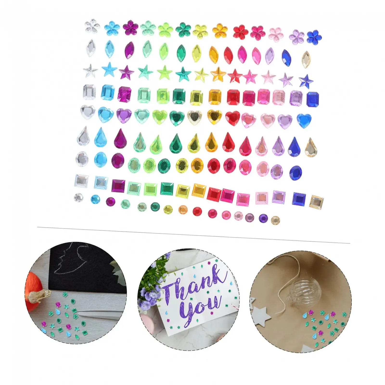 Плоские стразы для ногтей WOONEKY Alien Acrylic, набор 1 шт., разноцветные, фото №6