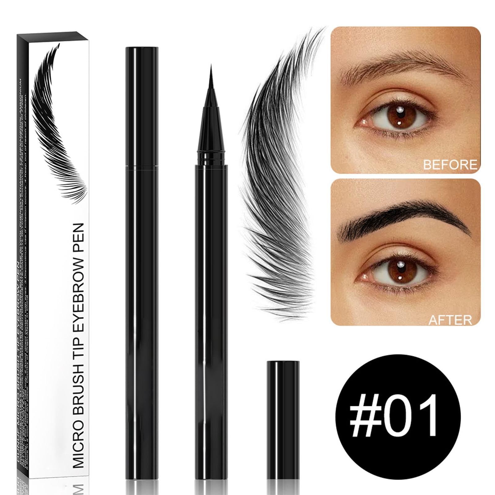 Гребінець для брів з довговічністю, стійкий до поту та швидкосохучий, створює натуральний ефект, 0.6 мл трафарет для брів (чорний, один розмір), фото №2