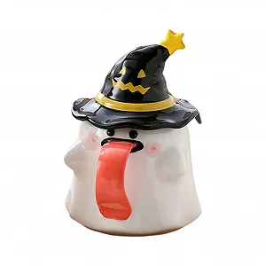 Чашка Halloween 450 мл Керамічна чашка у формі привида з кришкою - Фото 1