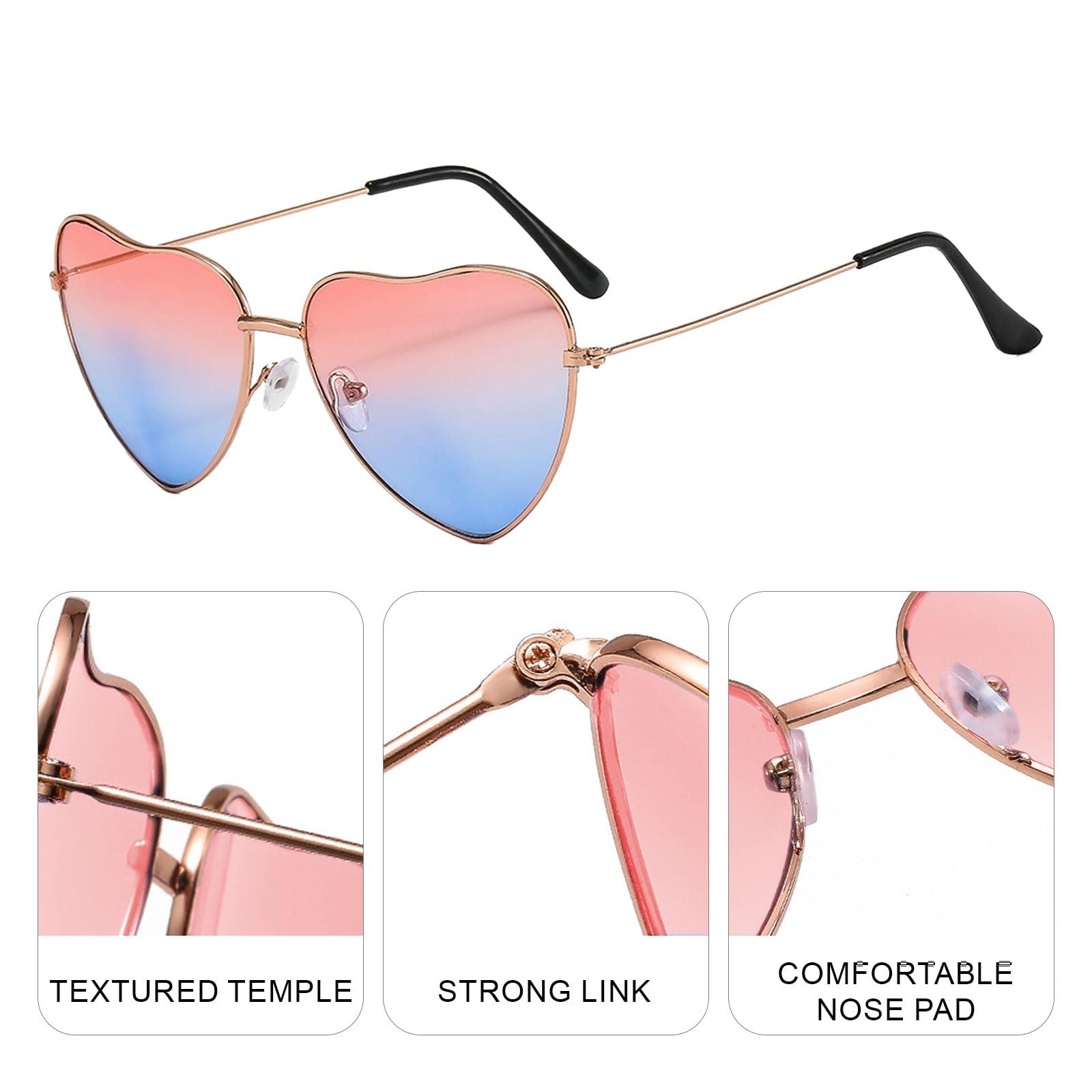 Сонцезахисні окуляри Жіночі у формі серця Ретро Жовтий, фото №4