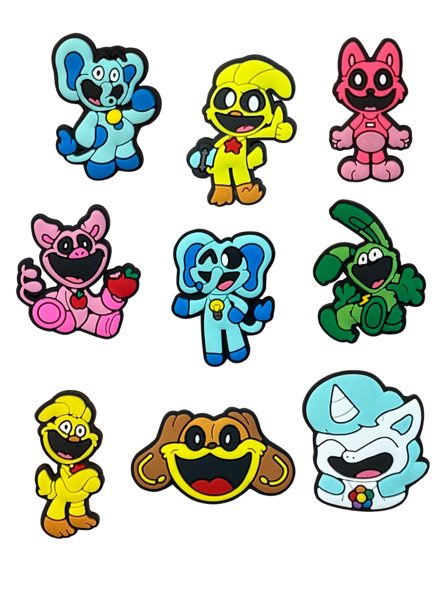 Джибітси Усміхнені звірі Smiling Critters Poppy Playtime Jibbitz 9 шт аксесуари крокс прикраса Pop_47_1, фото №1
