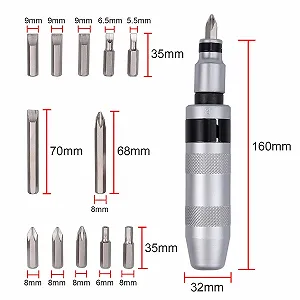 Набір ударних викруток Justech 13 предметів 1/2 дюйма 12 біт synthetic.ua - Фото 1