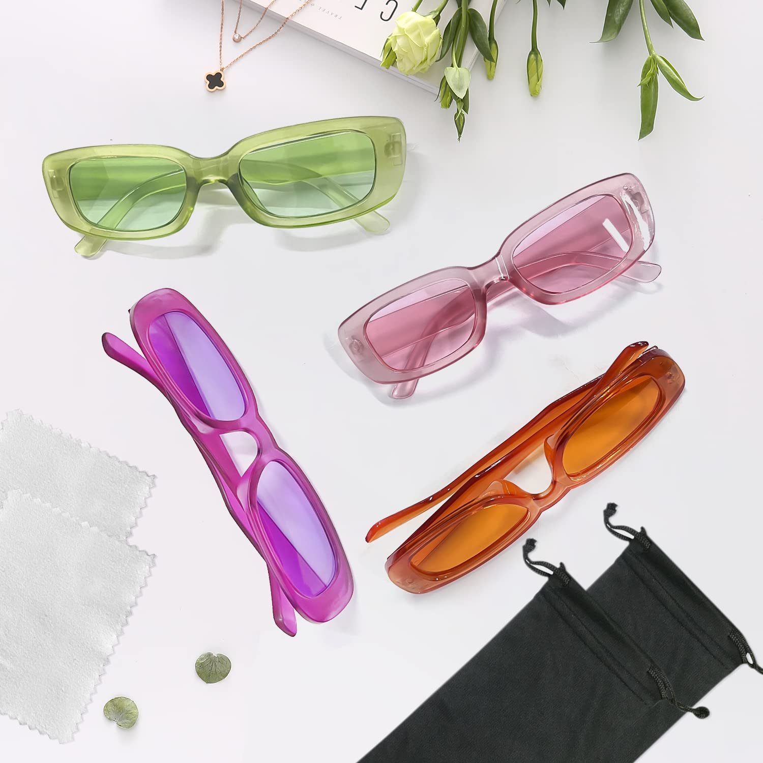 Сонцезахисні окуляри TAFACE Квадратні Рожевий, зелений, помаранчевий, фото №6