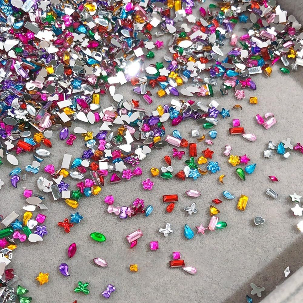 Стразы для ногтей Разные формы 3D Сердце Цветок Звезда 3000 шт., фото №8