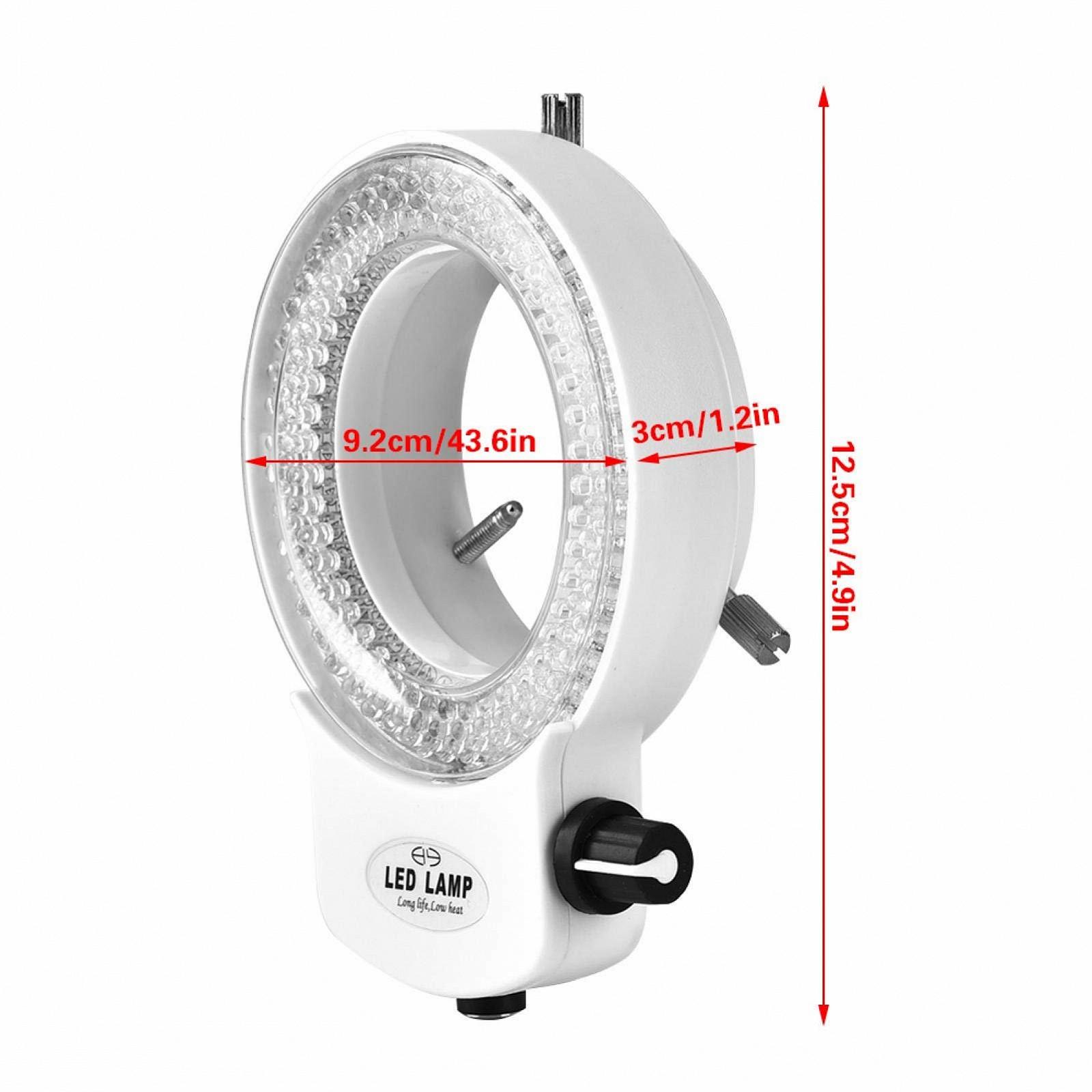 LED Лампа підсвічування для мікроскопа Akozon 144 LED, регульована яскравість, кільцева лампа для стереомікроскопа та камери (EU Plug), фото №2