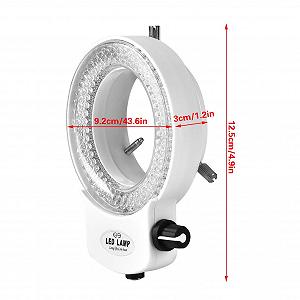 LED Лампа подсветки для микроскопа Akozon 144 LED, регулируемая яркость, кольцевая лампа для стереомикроскопа и камеры (EU Plug) synthetic.ua - Фото 1