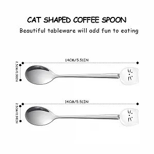 Ложка чайна з головами котів з нержавіючої сталі, 2 шт synthetic.ua - Фото 1