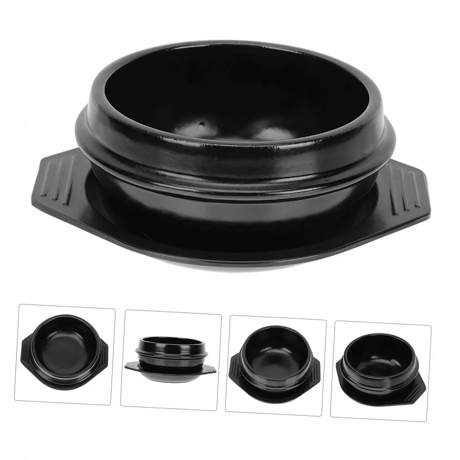 Керамический горшок Gadpiparty Термостойкий с подставкой Корейский стиль, фото №3