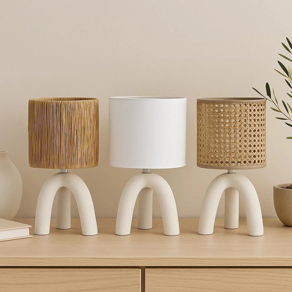 Настільна лампа Luxus Madrid Stripes H 32 x Діаметр 17 E14 Кераміка Сірий, фото №4