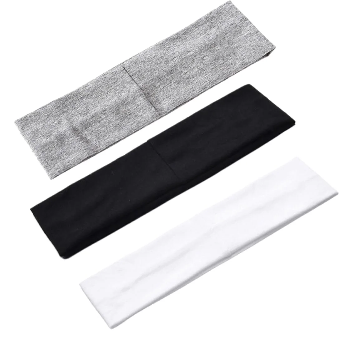 Пов'язка на голову для йоги Еластична Спортивна для бігу та занять у спортзалі (Однотонний колір) 3 шт, фото №1