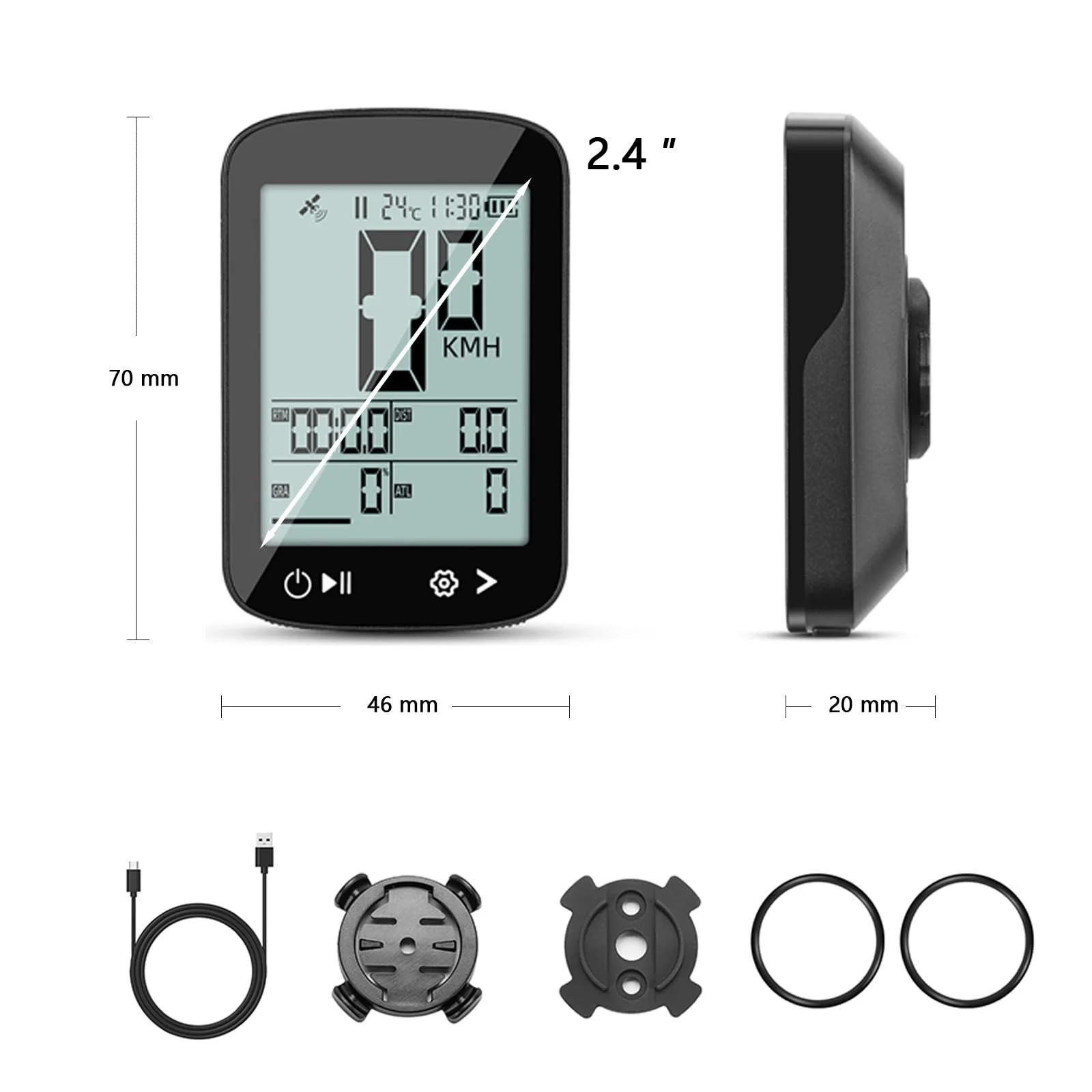 Велокомпьютер беспроводной 2.4 Inch Waterproof Speedometer, фото №2