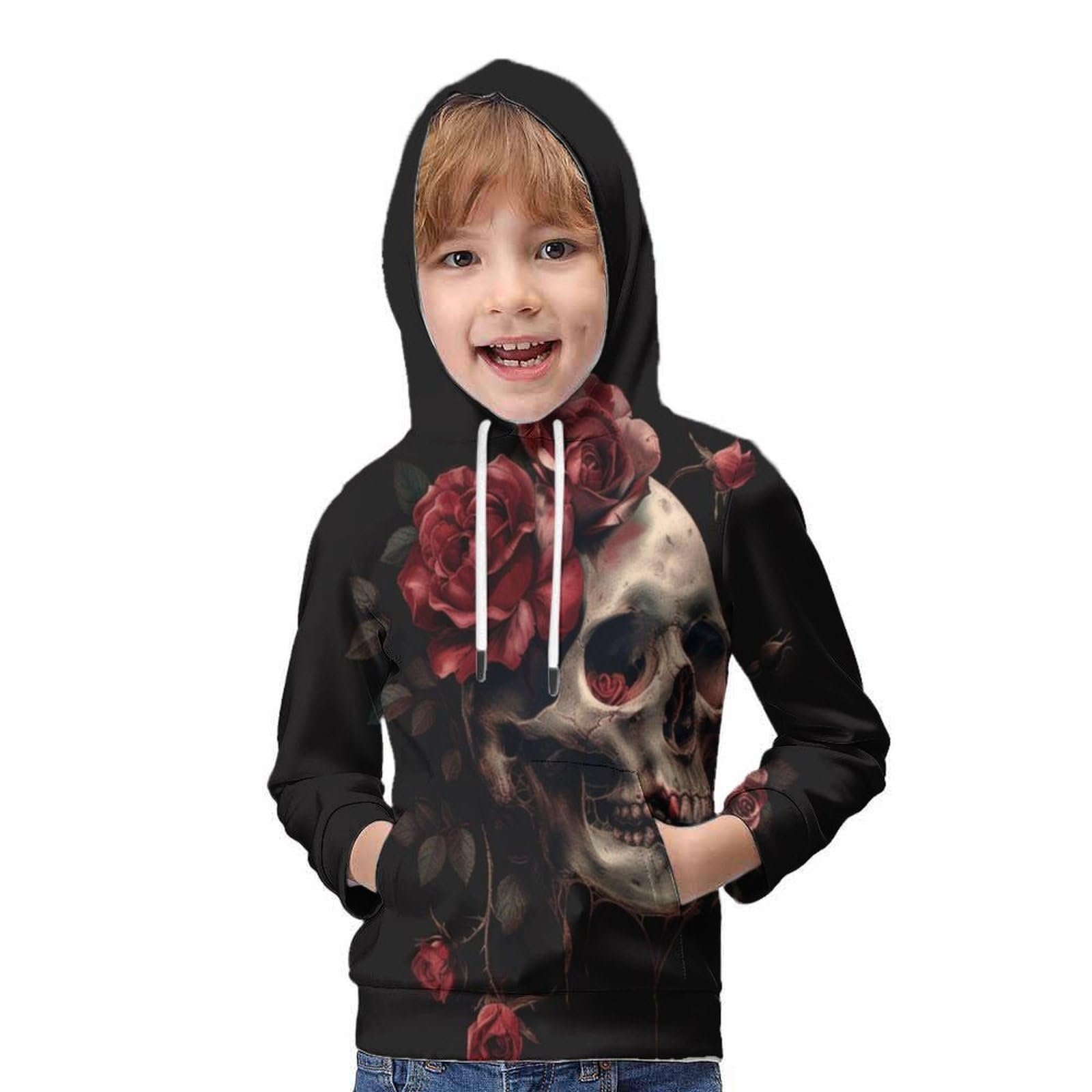 Худі для хлопчиків KHHKJBVCE Skull, Підлітковий джемпер, фото №5