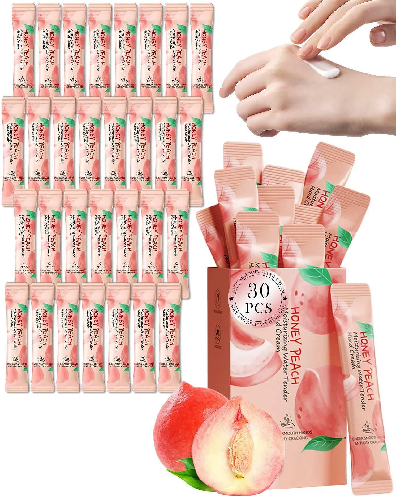 Набор мини-кремов для рук 30 шт, Маленькие подарки, Дорожные размеры, Увлажняющий крем для рук с ароматом для очень сухой кожи рук, Мини-подарки, Рождественские подарки для женщин и мужчин Персик, фото №1 Набор мини-кремов для рук 30 шт, Маленькие подарки, Дорожные размеры, Увлажняющий крем для рук с ароматом для очень сухой кожи рук, Мини-подарки, Рождественские подарки для женщин и мужчин Персик, фото №1