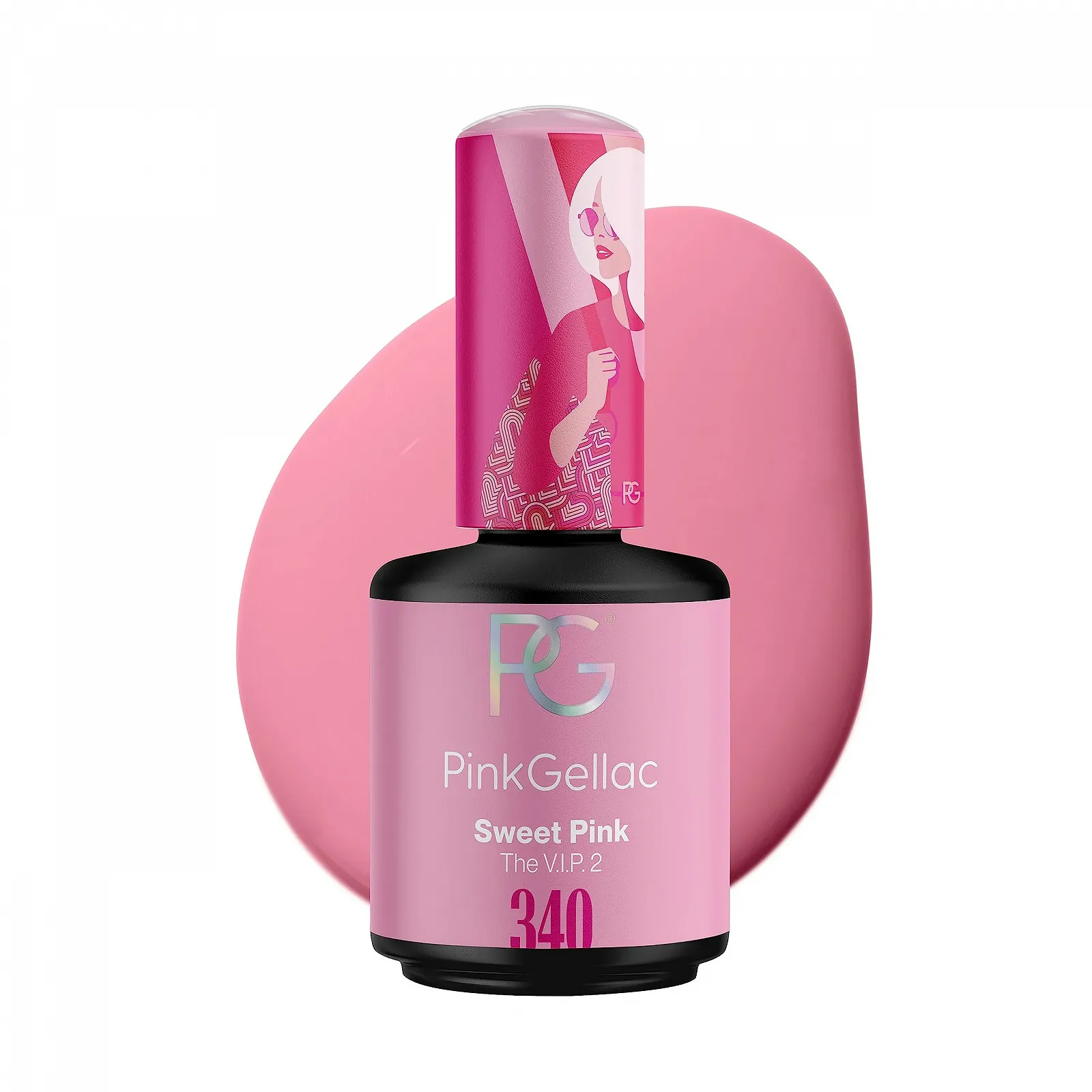 Гель-лак Pink Gellac 340 Sweet Pink Характеристика Розовый 15 мл, фото №1 Гель-лак Pink Gellac 340 Sweet Pink Характеристика Розовый 15 мл, фото №1