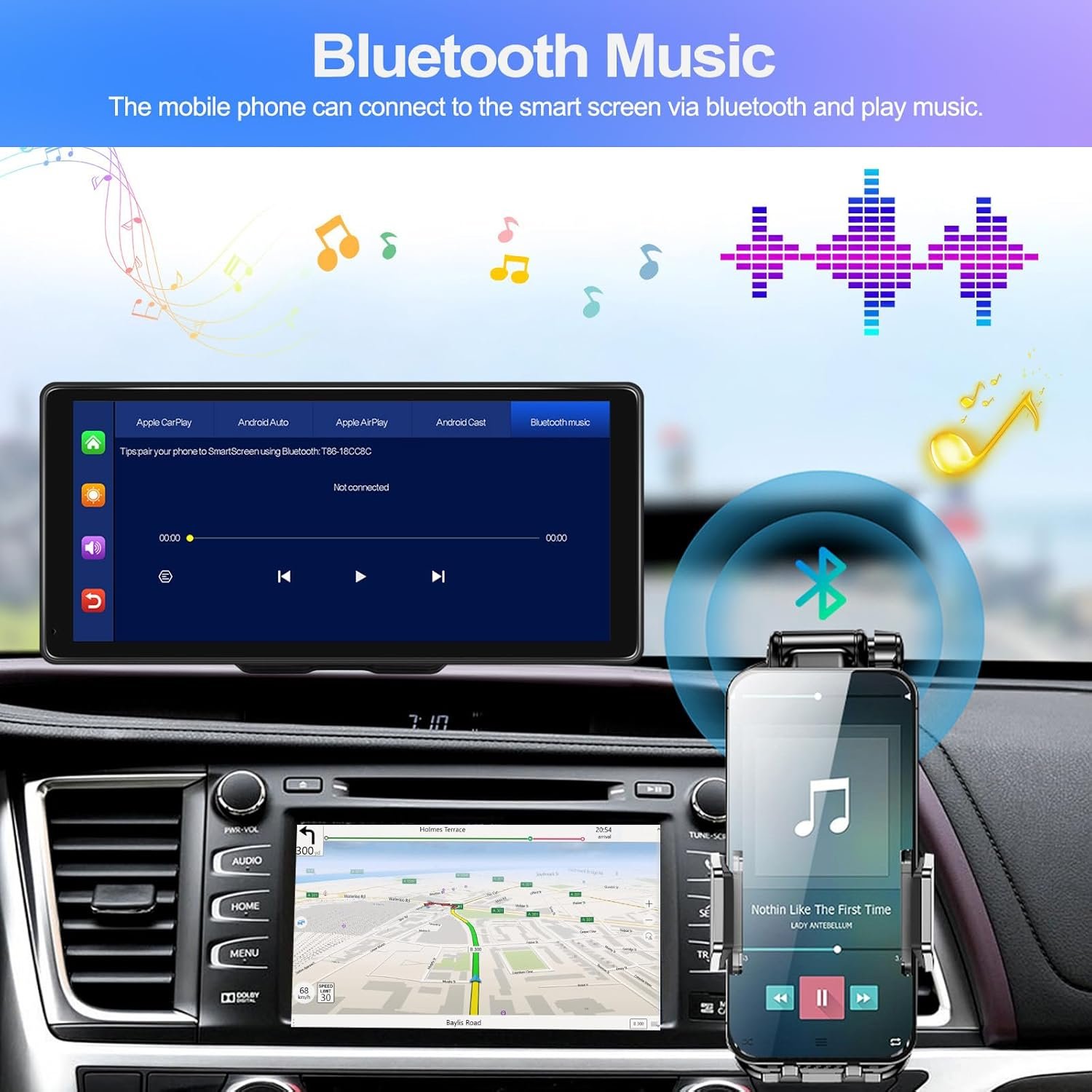 Автомагнітола CAMECHO A3370-AM39DE-C214 / 10.36" / Сенсорна / Apple CarPlay / Android Auto / Bluetooth / AUX / USB, фото №4