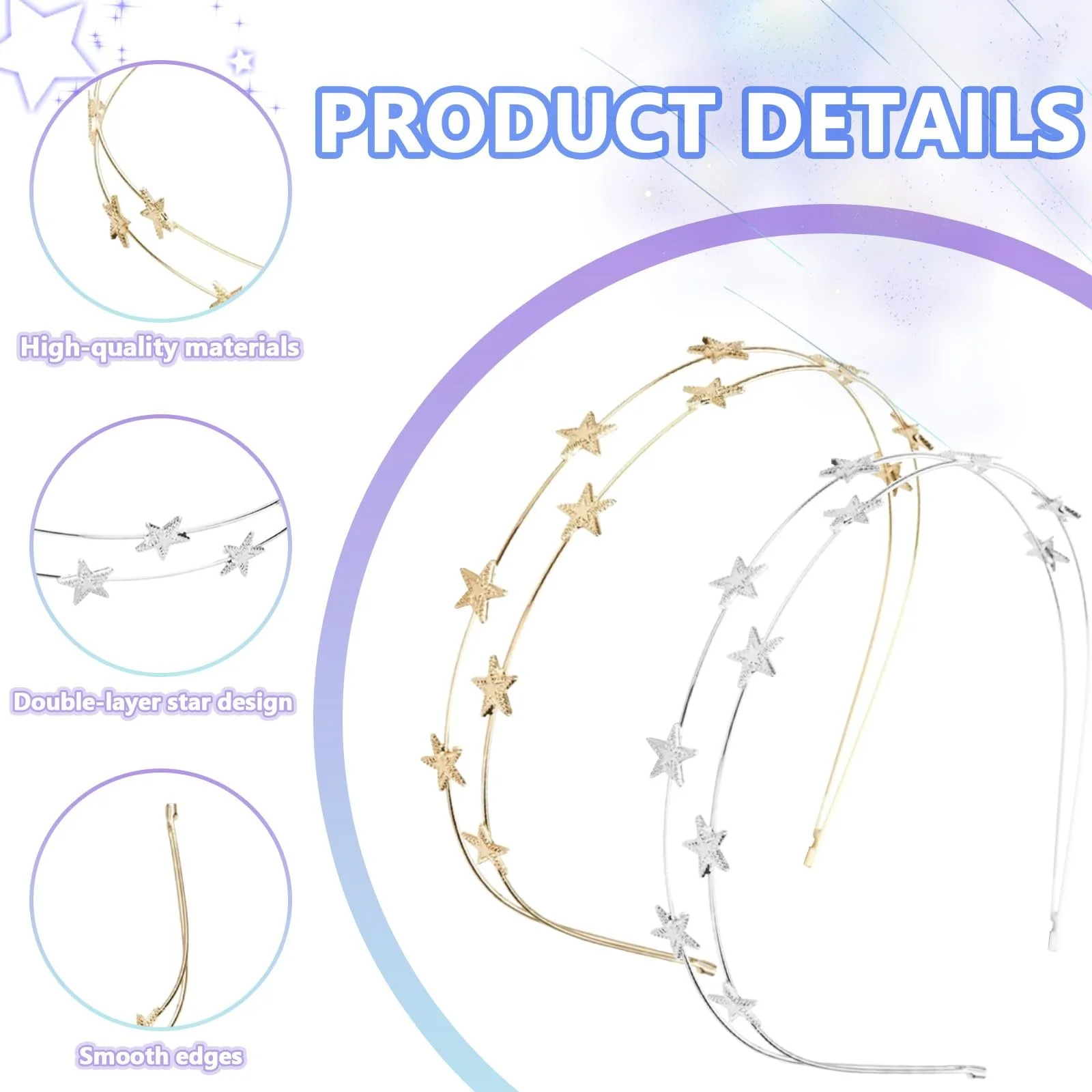 Набір з 2 жіночих обручів для волосся, фото №3