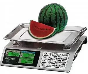 Весы торговые электронные Alfasonic AS-A099 настольные до 55 кг металлические кнопки - Фото 1