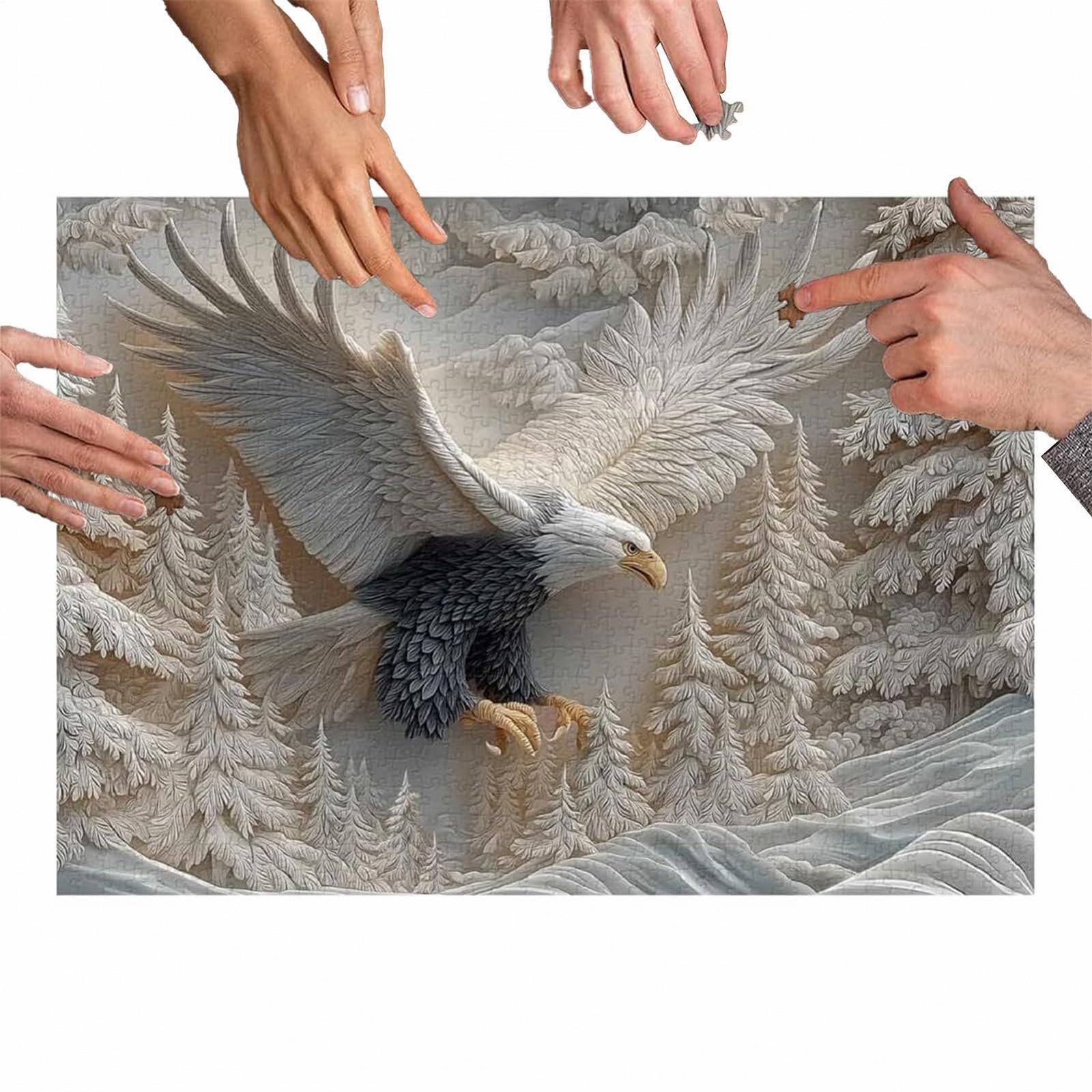 Пазл 1000 деталей Carved Bald Eagle Wildlife Art Design, фото №6