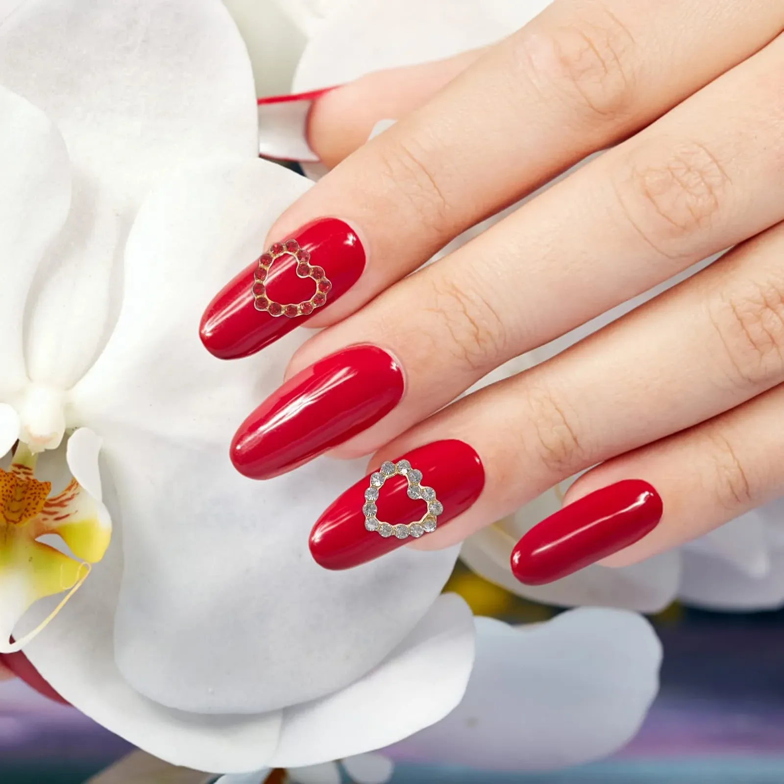 Украшения для ногтей Сердце KALLORY 3D Блестящие стразы Металл Любовь Сердце Кристалл 30 штук, фото №7 Украшения для ногтей Сердце KALLORY 3D Блестящие стразы Металл Любовь Сердце Кристалл 30 штук, фото №7