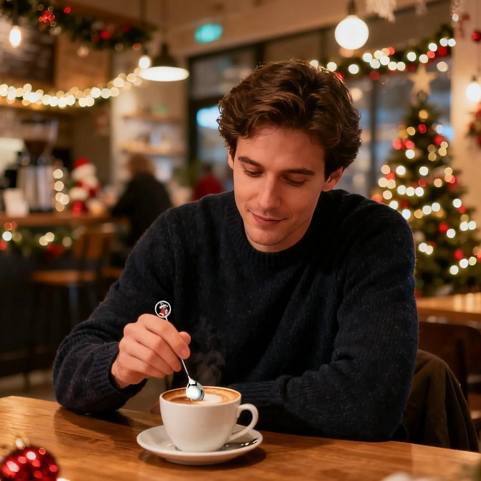 Набір з 6 різдвяних ложок, нержавіюча сталь, фото №6