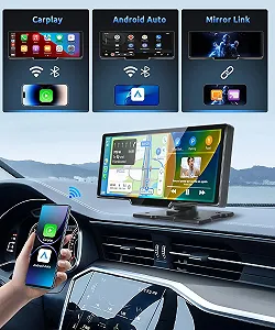 Автомагнитола Podofo A3073 / 9.3" / Сенсорная / Apple CarPlay / Android Auto / Bluetooth / GPS / USB / AUX / TF slot synthetic.ua - Фото 1