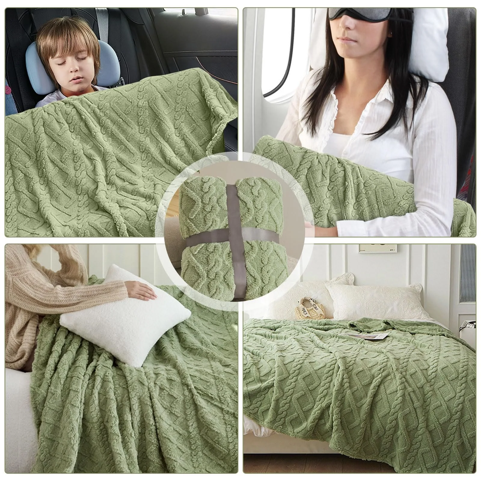 Покривало Пухнаста М'яка Покривало 150 x 200 см Matcha Green, фото №7 Покривало Пухнаста М'яка Покривало 150 x 200 см Matcha Green, фото №7