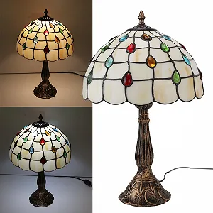 Настільна лампа Alpinaluz Tiffany Style E27 Бронзова латунь - Фото 1