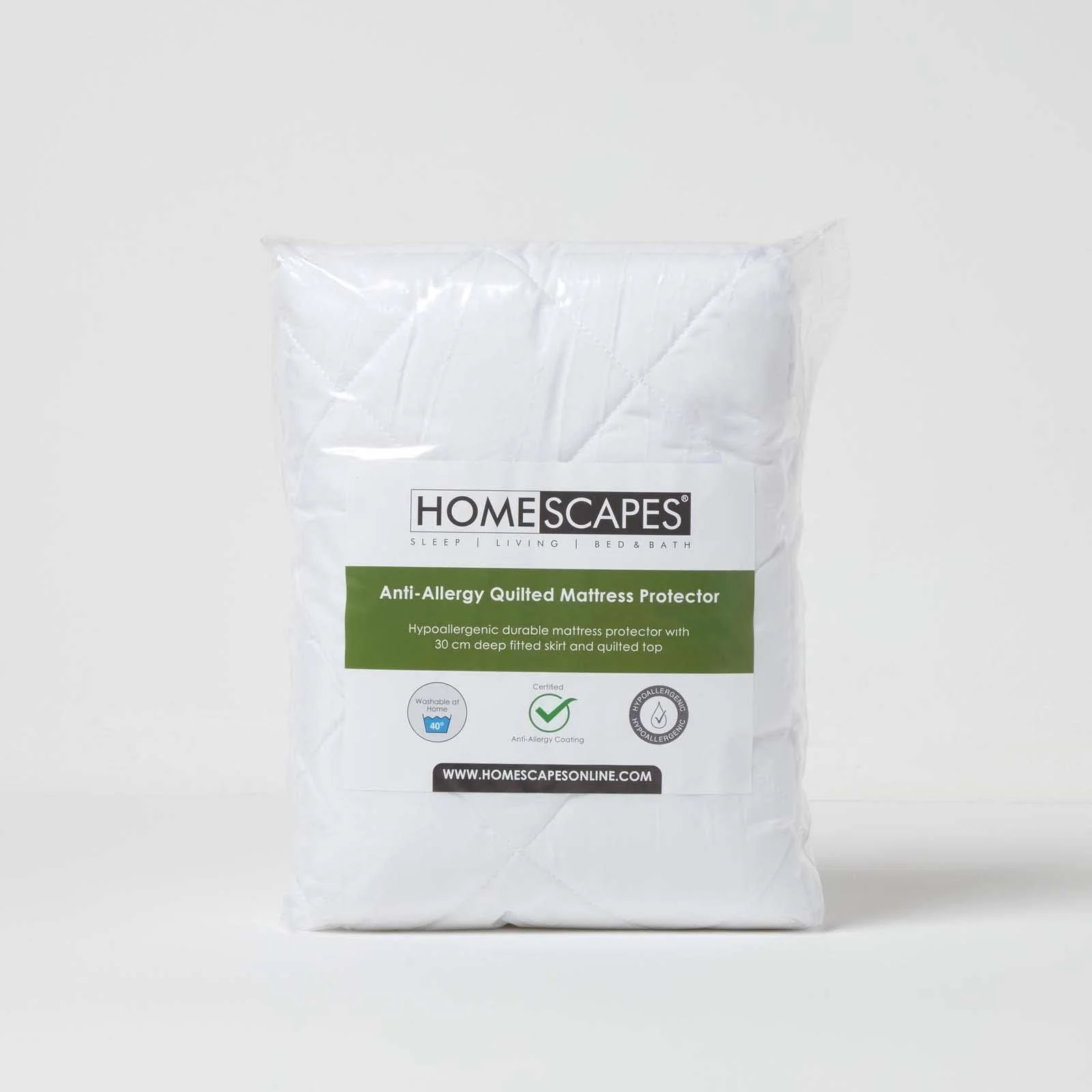 Наматрасник Homescapes для аллергиков 90 x 200 см, гипоаллергенный защитный наматрасник с бортиком, антибактериальный, фото №6