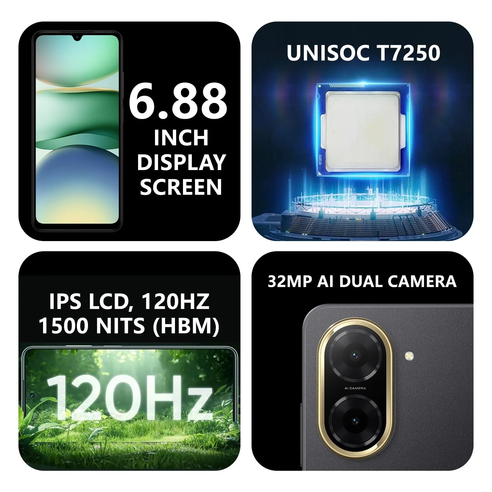 Смартфон XIAOMI Redmi A5 4GB/128GB 6.88 дюйма 32MP Black, фото №3 Смартфон XIAOMI Redmi A5 4GB/128GB 6.88 дюйма 32MP Black, фото №3