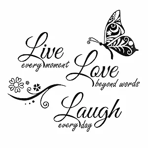 Настінні наклейки Мотиваційні цитати 27 x 58 см Чорний - Фото 1