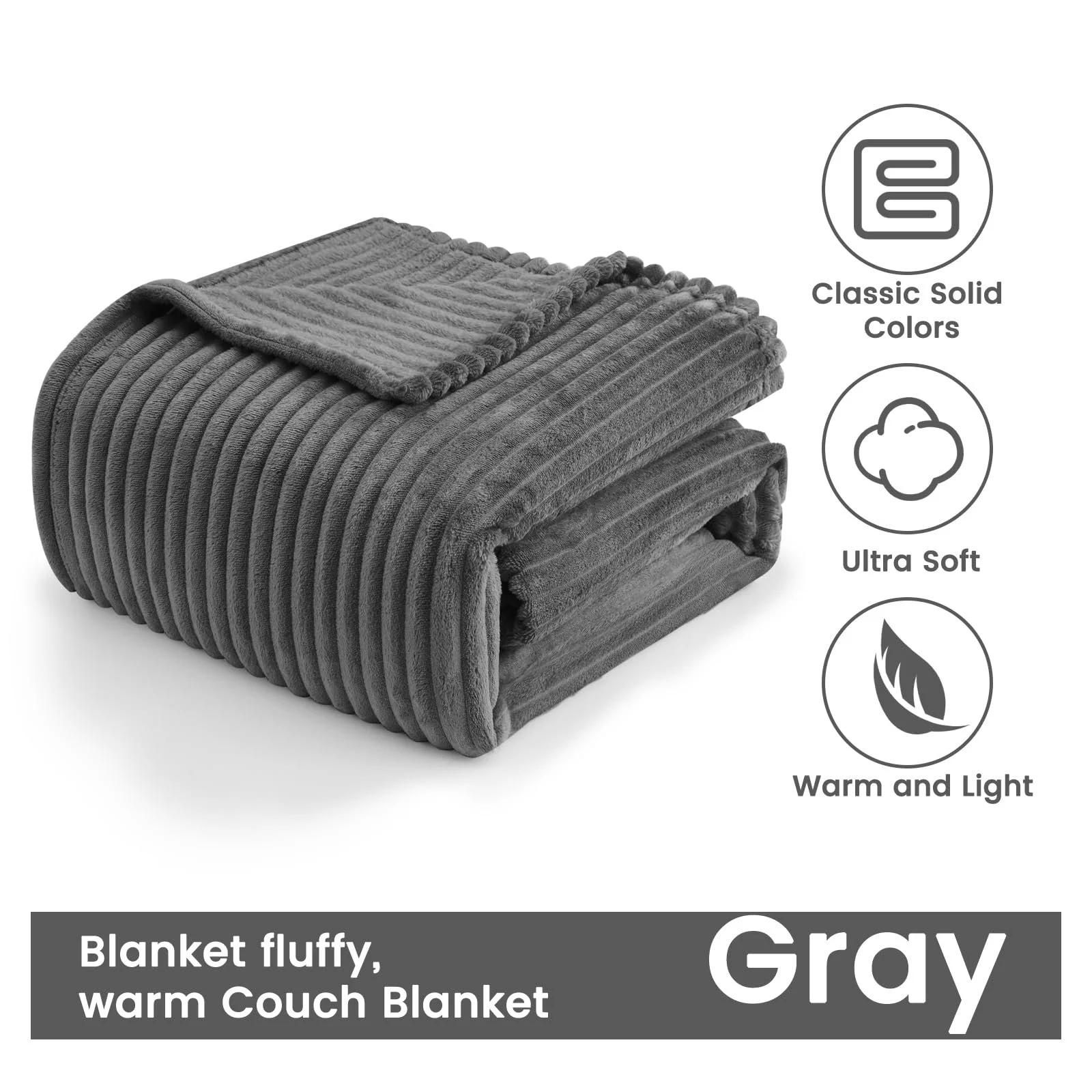 Покривало WOLTU Фланелева М'яка Тепла Сіра (220 x 240 см), фото №6