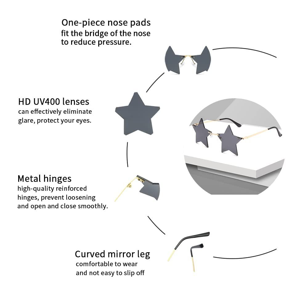 Солнцезащитные Очки Dollger Star Pentagram Прозрачные UV400, фото №5