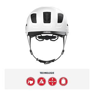 Шолом ABUS Hyban 2.0 Міський, ABS, з заднім ліхтарем, Polar White synthetic.ua - Фото 1