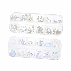 Стразы для ногтей POPETPOP декоративные в коробках, для маникюра, различных форм, для особых случаев и креативных дизайнов - Фото 1