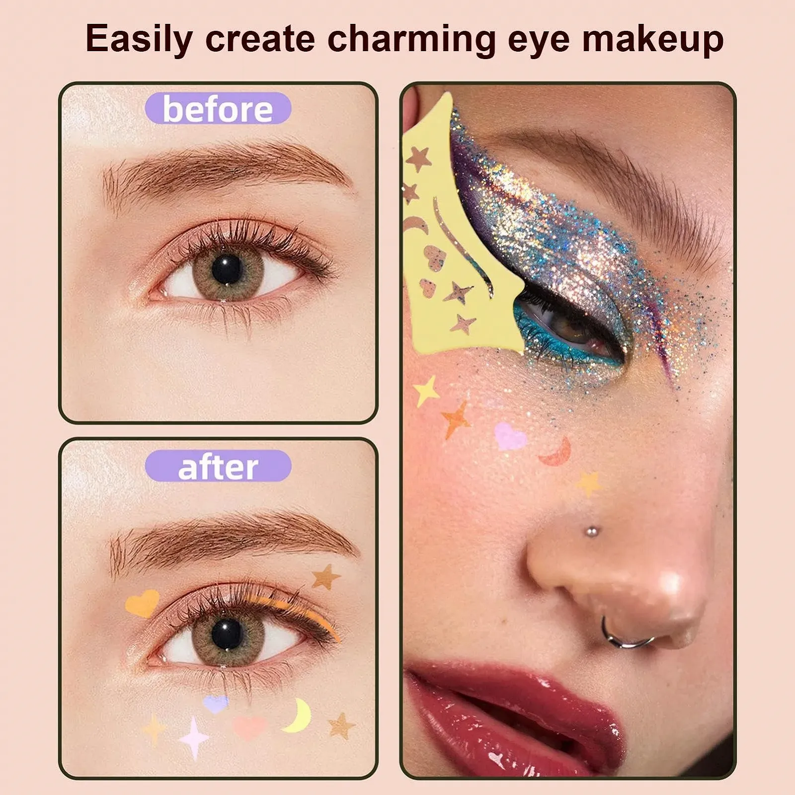 Трафареты для подводки Derwrtup с крыльями силиконовые серо-черные, фото №3 Трафареты для подводки Derwrtup с крыльями силиконовые серо-черные, фото №3