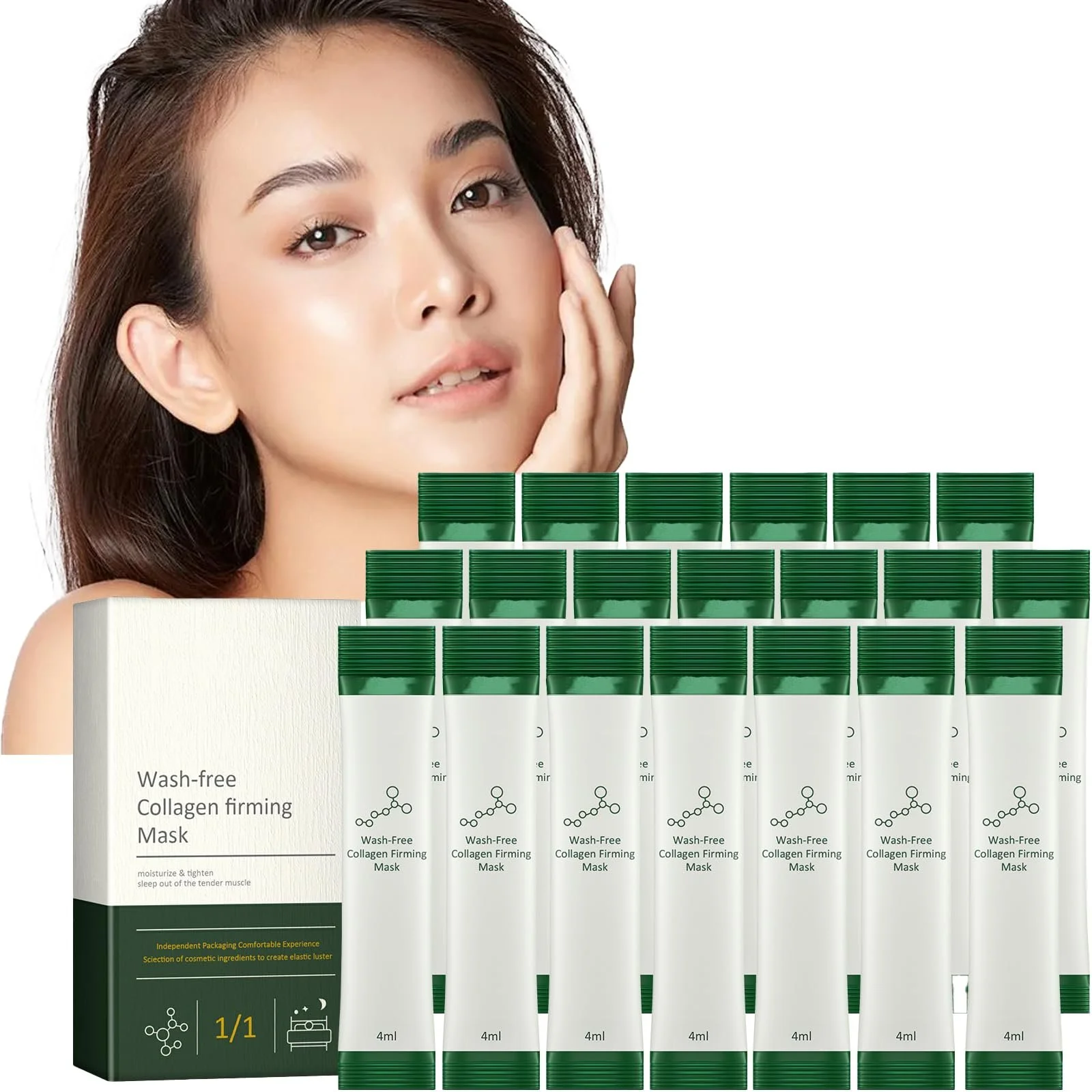 Маска для обличчя Tkekruh Зміцнююча з колагеном 20 шт, фото №1