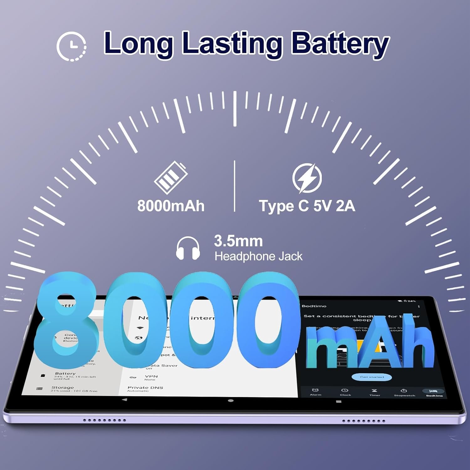 Планшет 10.1" ZIOVO Z168 6+16/128Gb 2 ядер ‎Android 14 8000 mAh Фіолетовий, фото №7