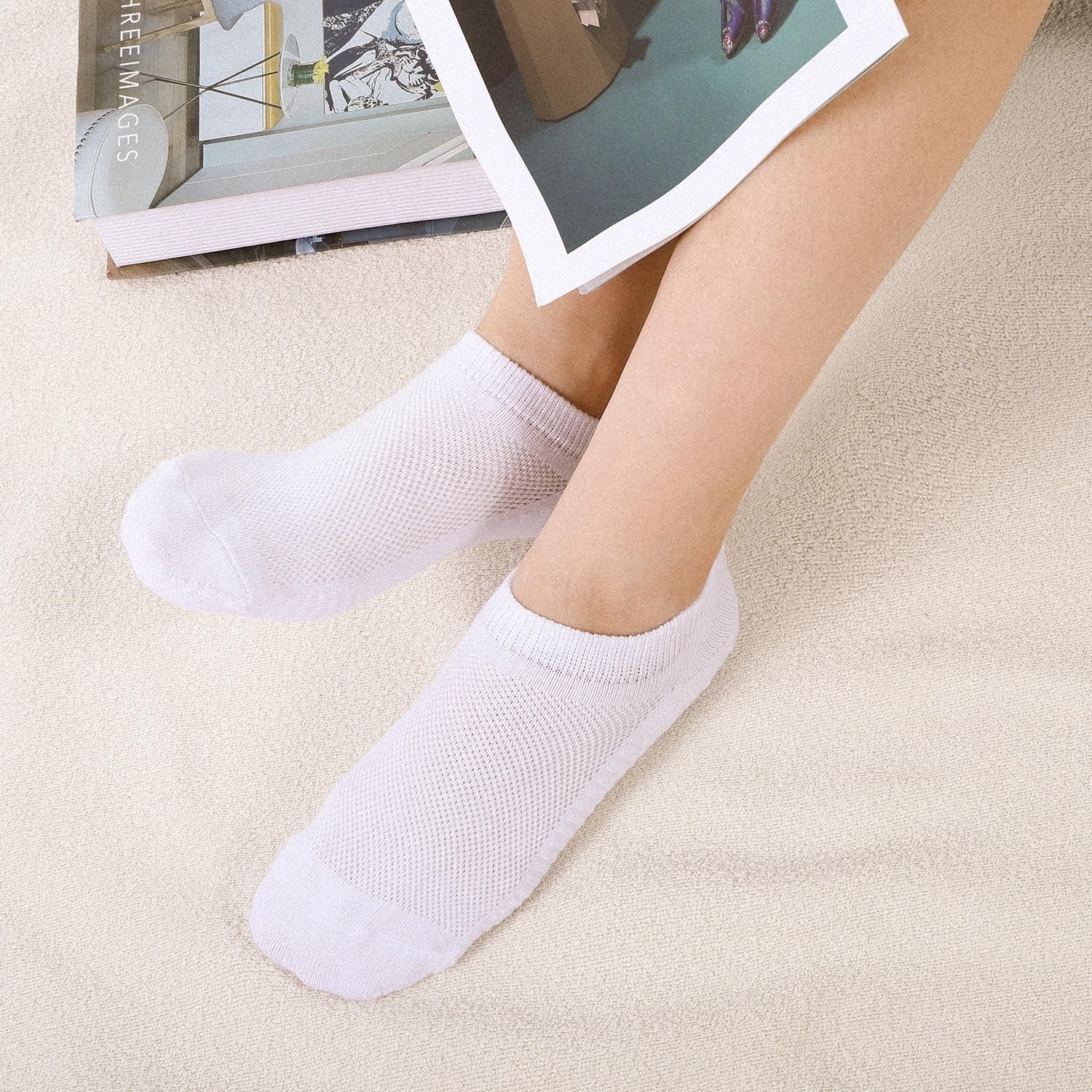 Носки-следки Женские 35-38 39-42, Носки с силиконом против скольжения, Носки для бега, Короткие носки с смягчением, Невидимые, фото №5