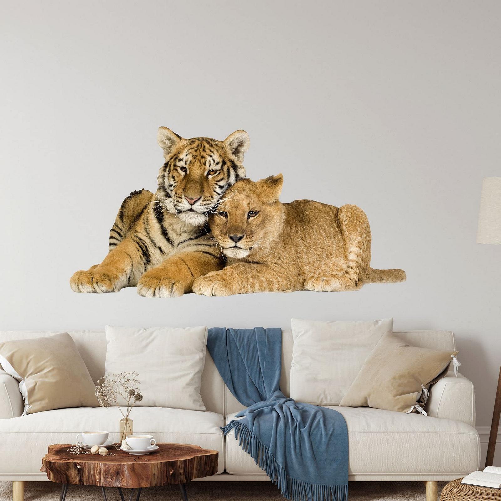 Настінна наклейка GRAZDesign Tiger with Baby 3D 112x57 см, фото №4
