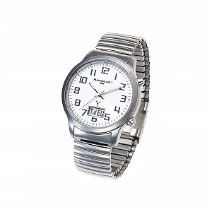 Радиоуправляемые часы Masterline1966 ML06228012, аналого-цифровые, нержавеющая сталь, гибкий браслет, белые и серебристые, браслет - Фото 1