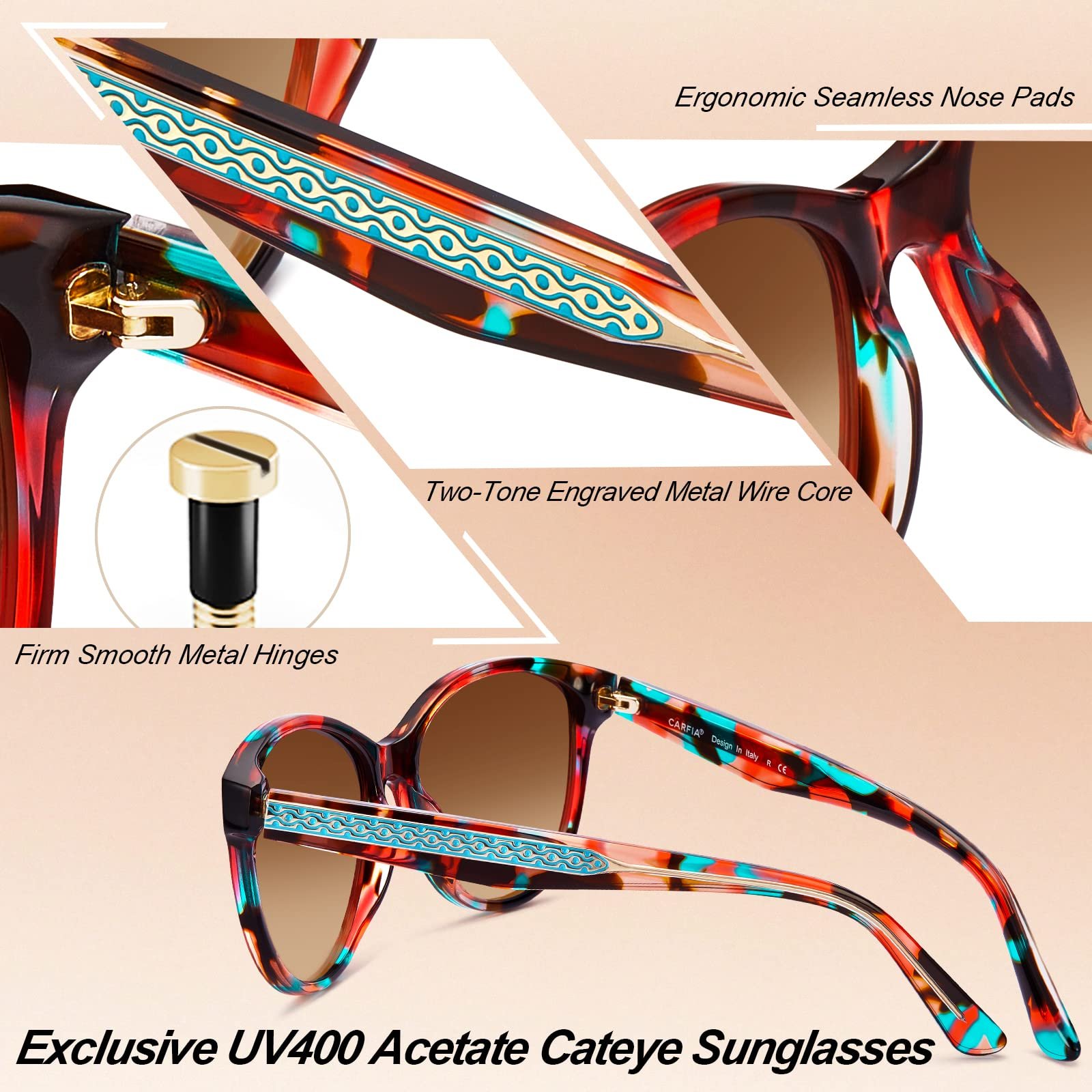 Сонцезахисні окуляри CARFIA Дзеркальні Поляризовані UV400, фото №6