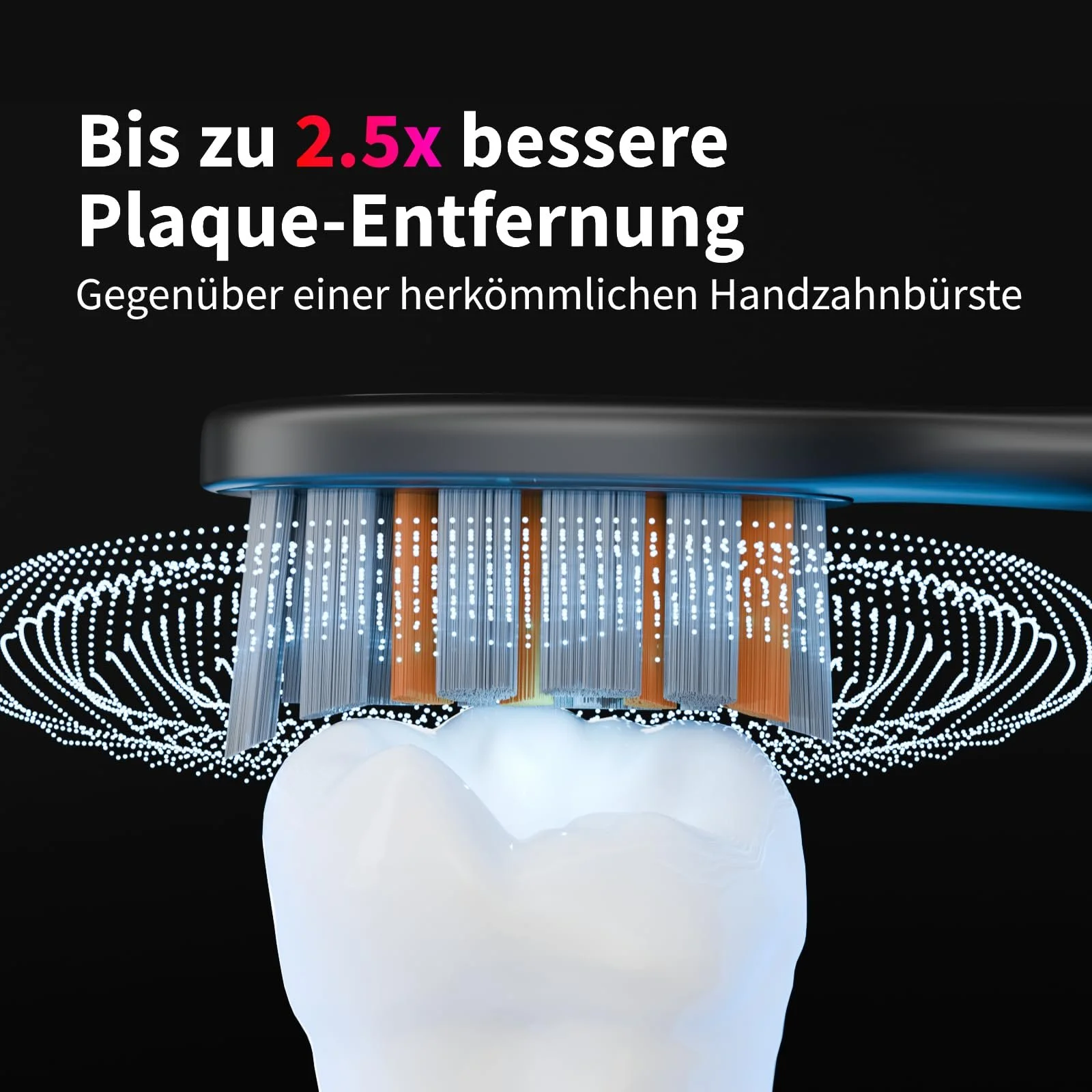 Электрическая звуковая зубная щетка Zahnheld Gero 5 режимов Черная, фото №2