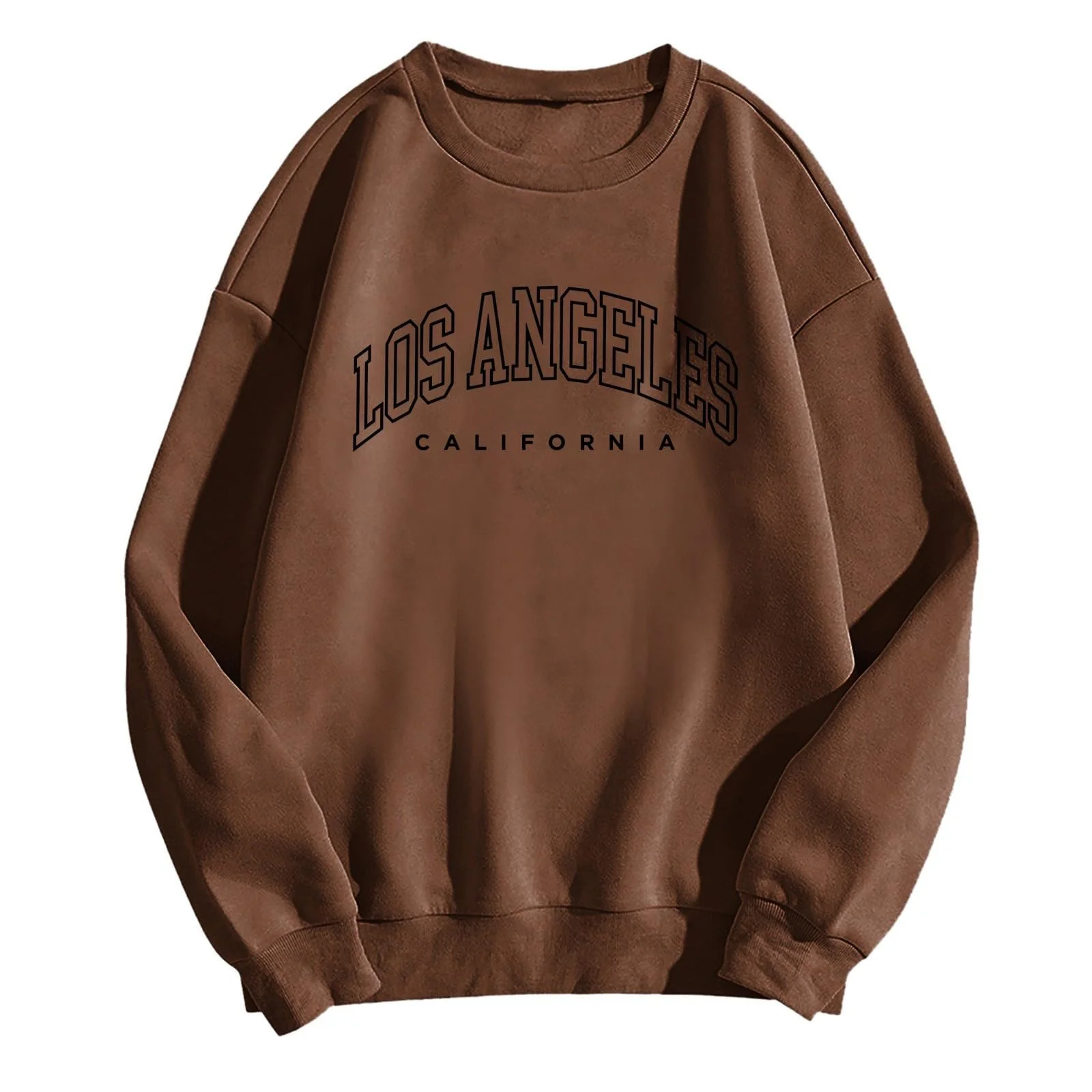 Женский свитшот Los Angeles California, круглый вырез, топ в стиле колледжа, длинный рукав, буквенный принт, графическая одежда, модный, с открытыми плечами, буквенный принт, свободный крой, фото №1