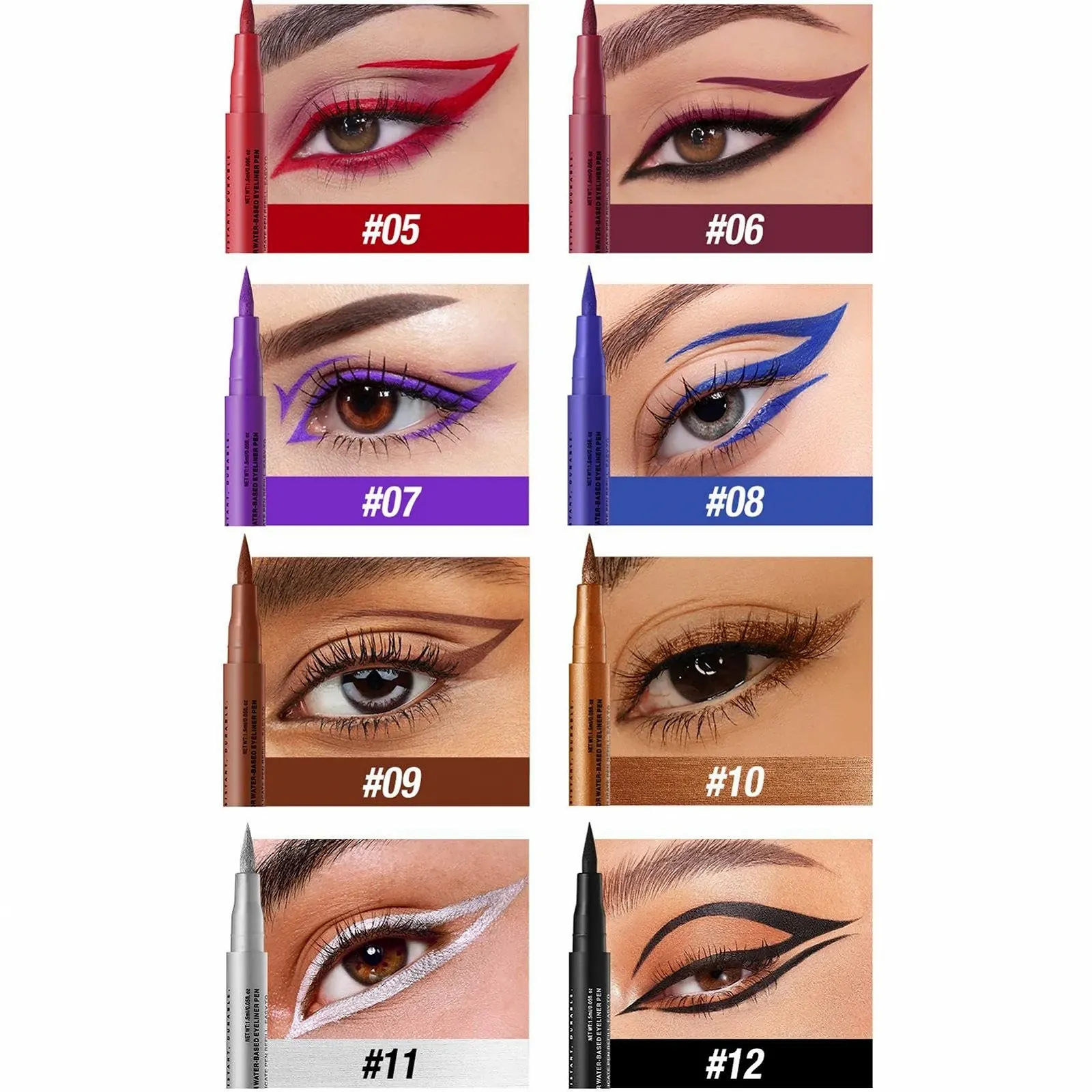 Набір підводок для очей Різні кольори водостійка Не розмазується, фото №6 Набір підводок для очей Різні кольори водостійка Не розмазується, фото №6