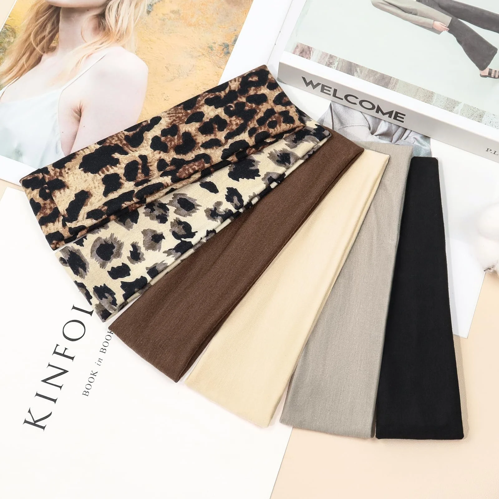 Спортивна Пов'язка на Голову Чорний, Набір з 6 штук, фото №8 Спортивна Пов'язка на Голову Чорний, Набір з 6 штук, фото №8