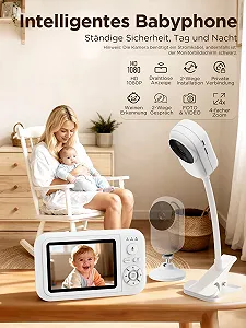 Відеоняня 1080P 3.5" LCD 4x Zoom Нічне бачення Датчик температури SD synthetic.ua - Фото 1