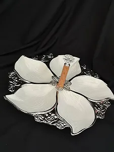 Менажница белая фарфоровая 5 секций - Фото 1