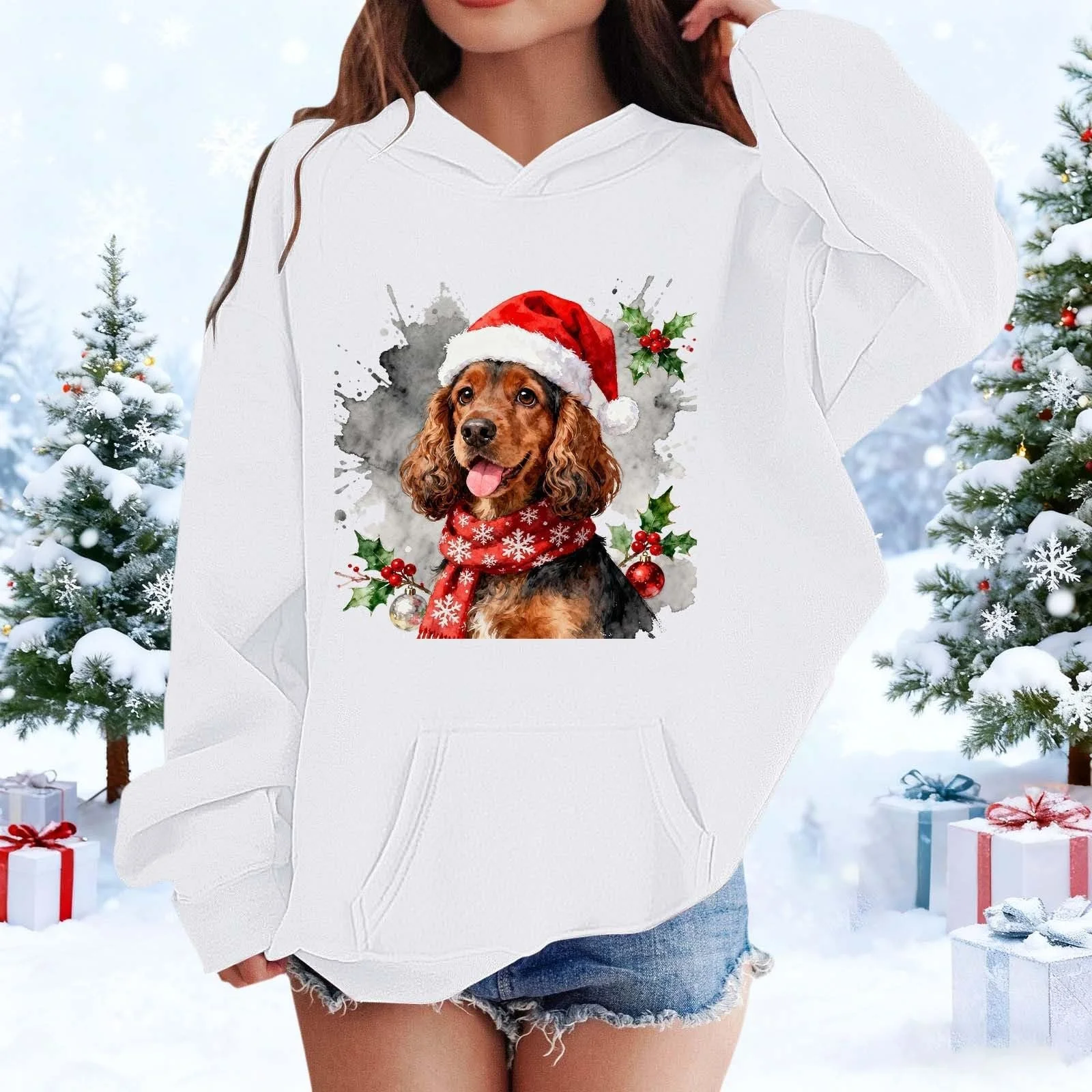 Худи Generisch Рождественский свитер Рождественский пуловер с капюшоном Рождественская тематика, фото №2